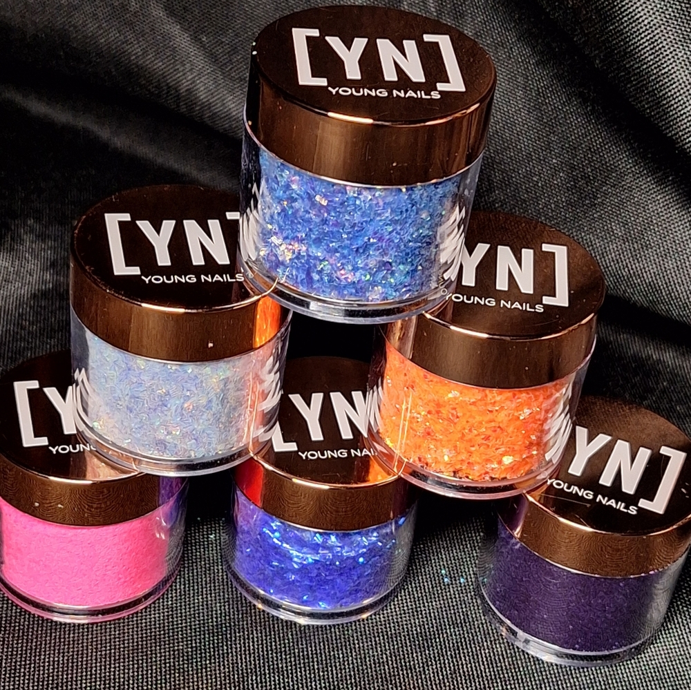 Young nails fine/thorn glitter & mylar bundle